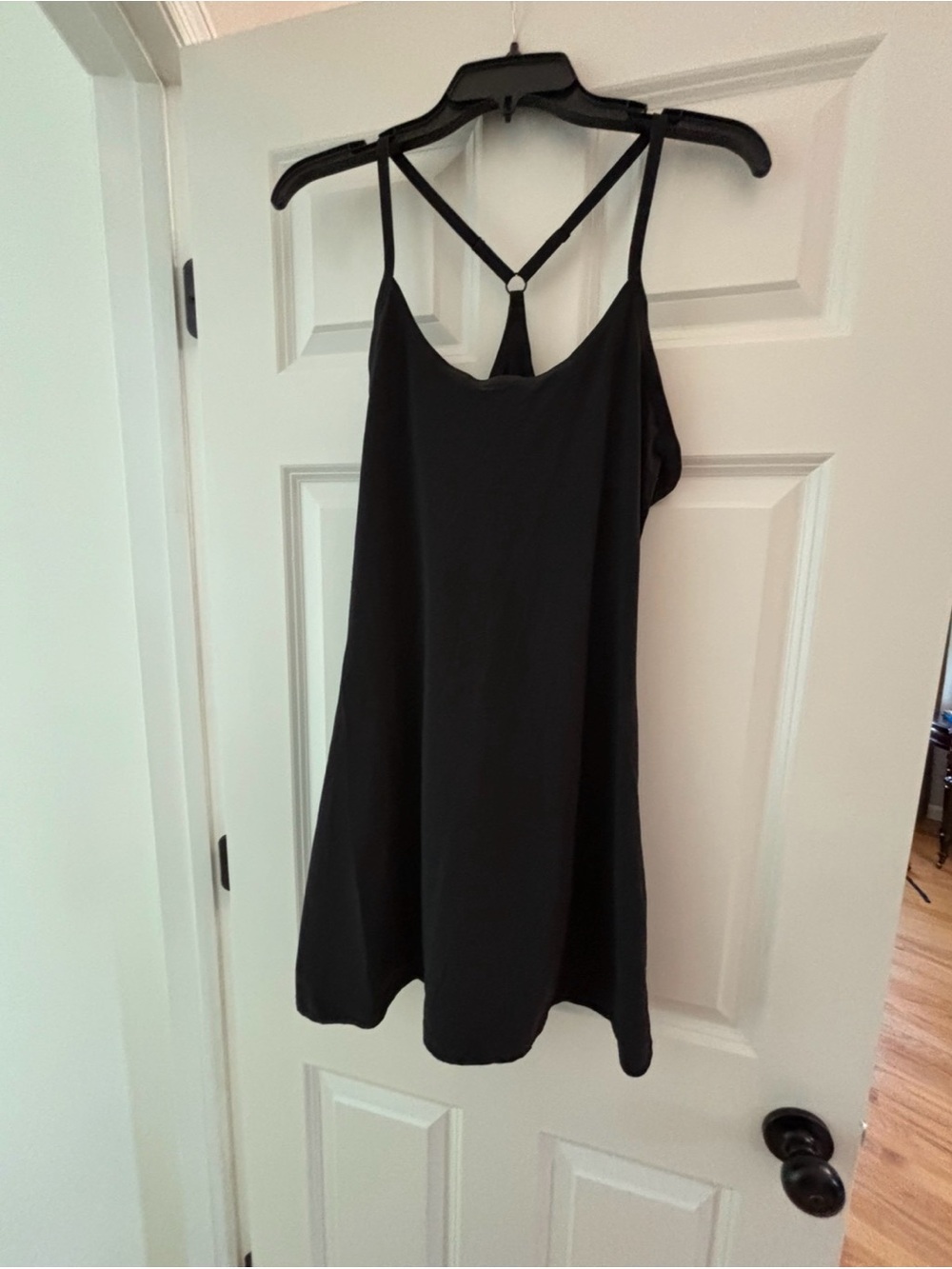 Outdoor Voices Black Mini Slip Dress with Strappy Back